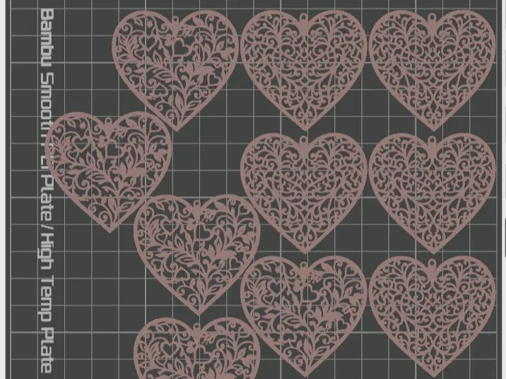 Lacy Valentine Heart Ornaments
