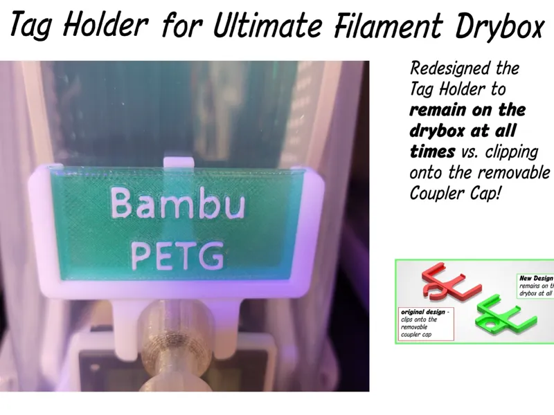Tag Holder for Ultimate Drybox (remains on drybox)