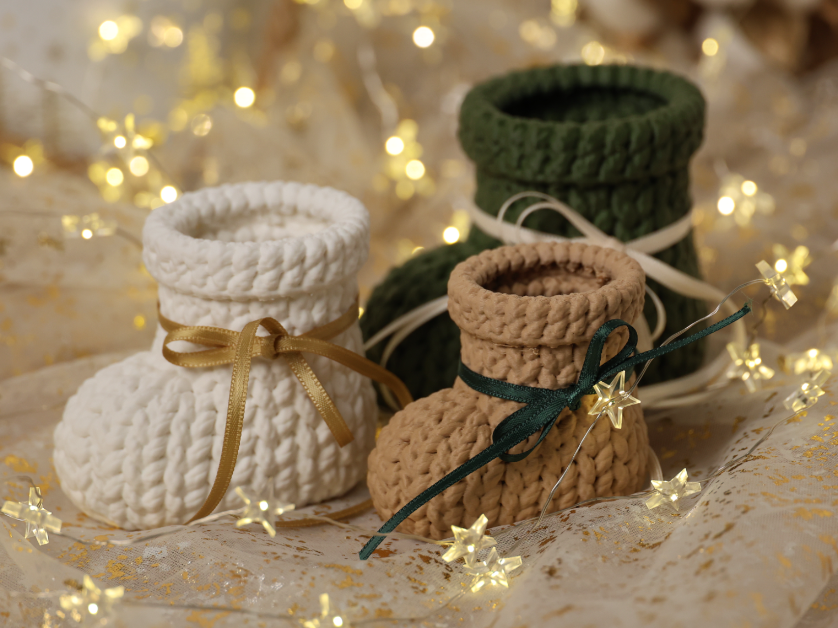 Knitted Christmas Bootie – 3 Sizes - 1