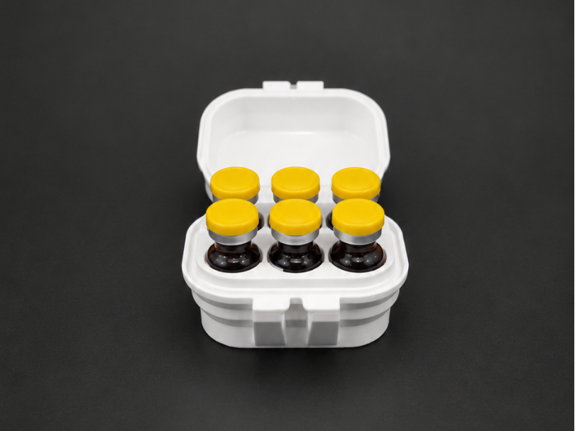 Compact 3ml Peptide vial case snapbox, (6 vials)