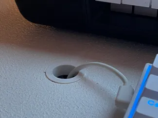GUIDA PASSACAVO SCRIVANIA  2cm PASSA USB TIPO A