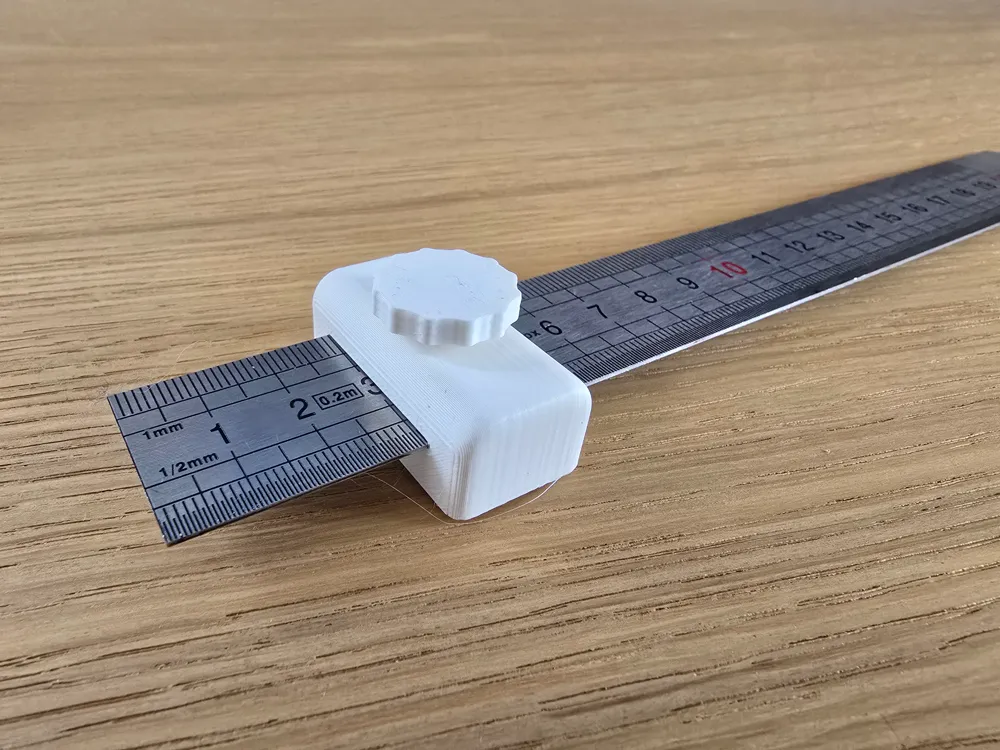End Up Ruler End stop for metal rulers (19mm x 1mm) - Free 3D Print Model - MakerWorld
