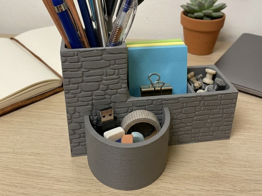 Desk organizer - stone wall