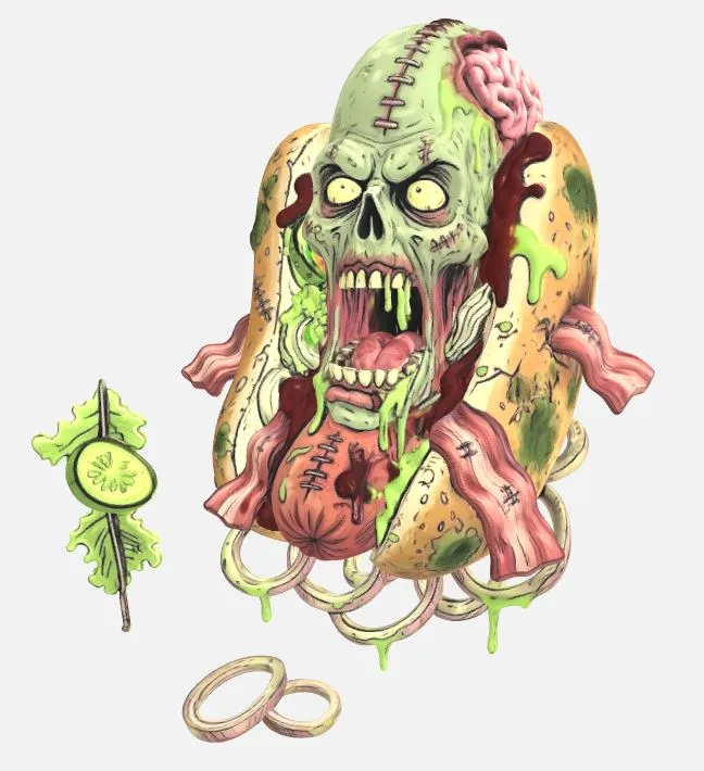 HORROR Zombie Hot Dog - Food Zombies #3 view 4