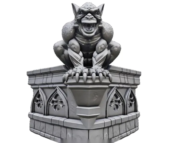 Realistic Gothic Stone Gargoyle 3D Model