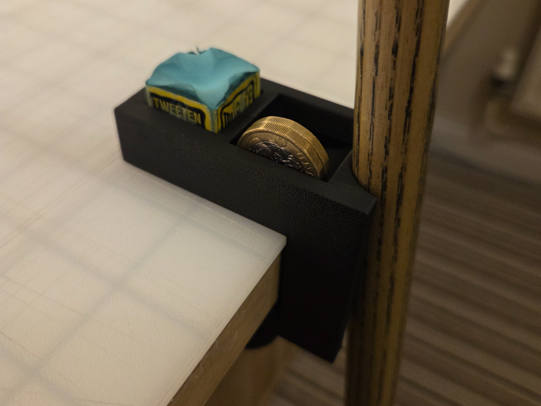 Single Cue Holder with Square Chalk Slot