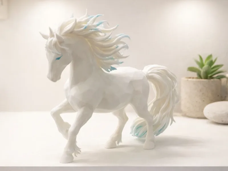 Low Poly Fantasy Horse – Decorative 3D Print