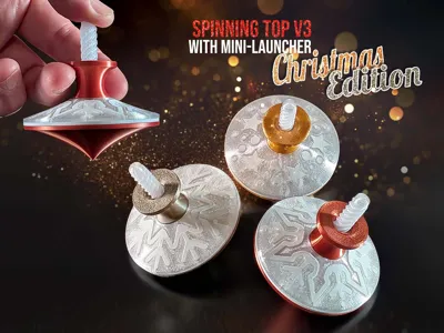 Spinning Top V3 with mini-launcher - Christmas Edition