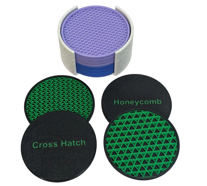 Infill Coasters with Labels and Holder