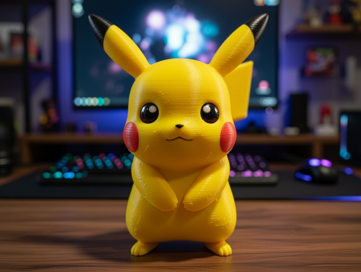 3Dプリント ピカチュウキーチェーン マルチカラー ポケモン ちび 眠り