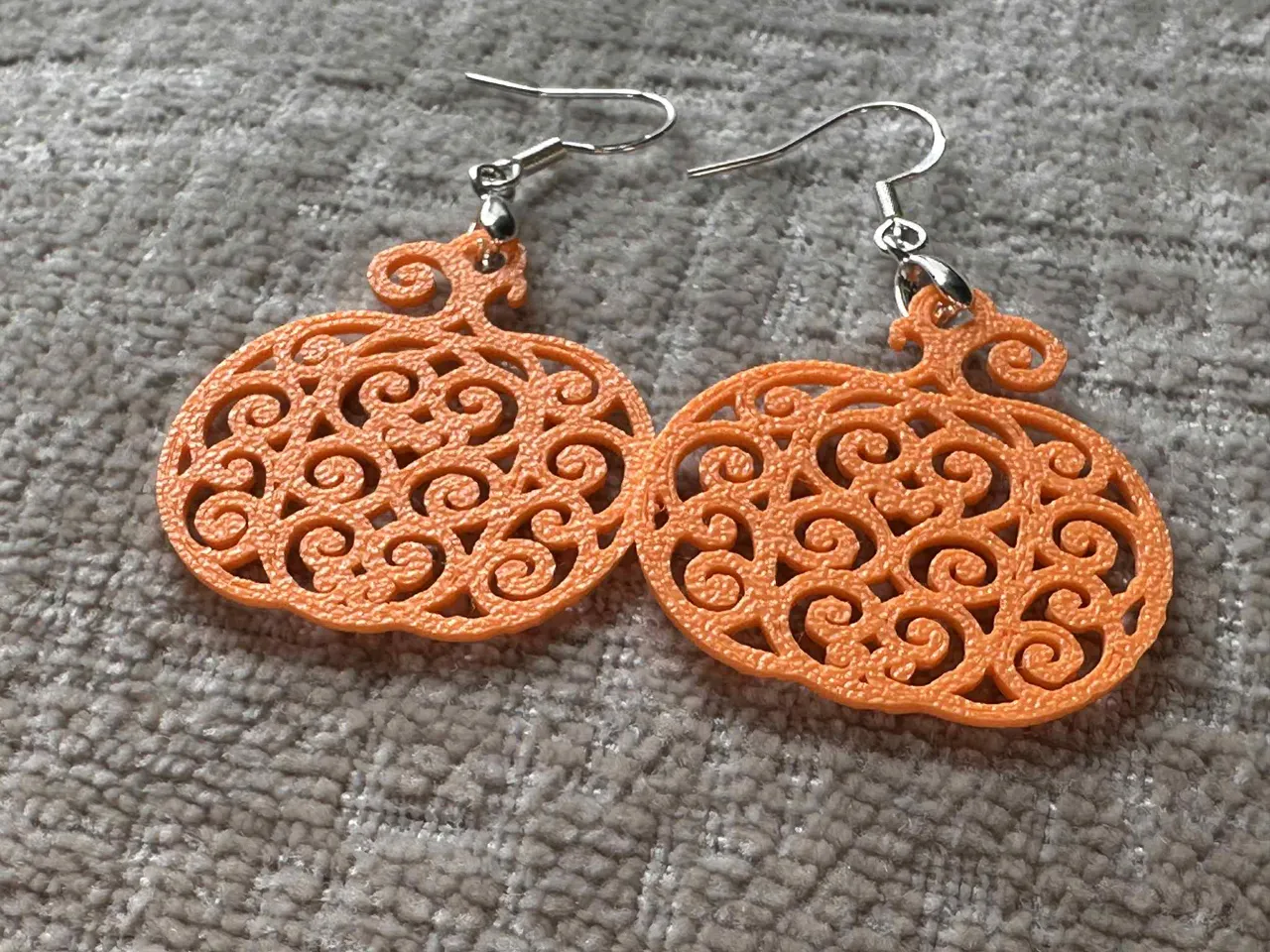 BOHO Pumpkin Earrings Filagree 4 different sizes view 3