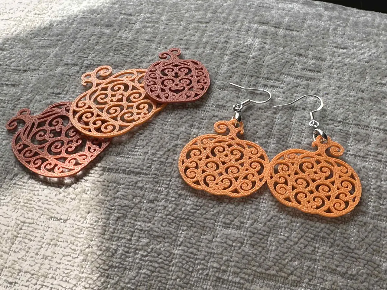 BOHO Pumpkin Earrings Filagree 4 different sizes view 4