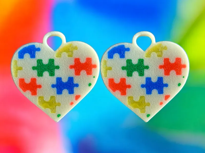 Spectrum Heart Jewelry, keychain, gift tag