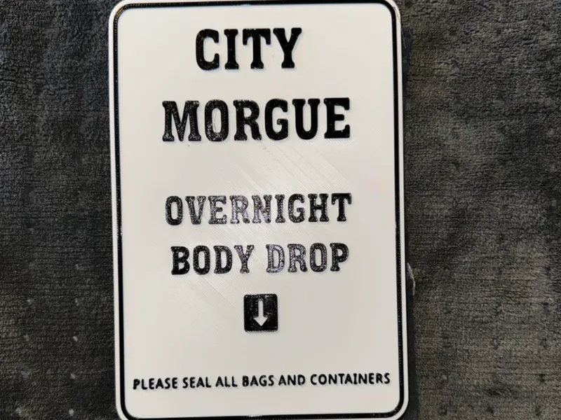 CITY MORGUE SIGN