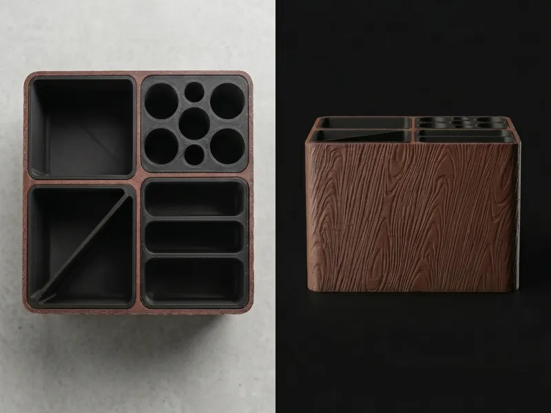 Wood-Texture Organizer - Modular Multi-Use Basket