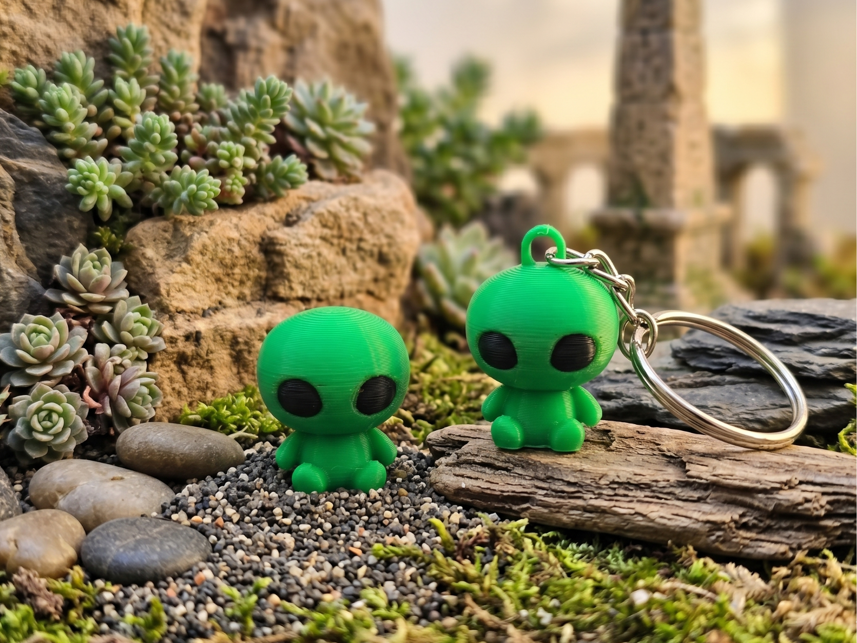 Cute Mini Alien Keychain - Little Alien Figurine
