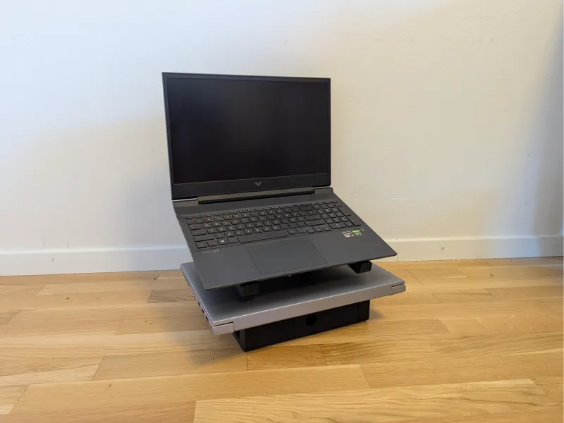 Dual Laptop Ständer & Organizer (mit Schublade)