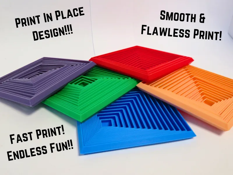 Square Super-Fidget (Print-In-Place)