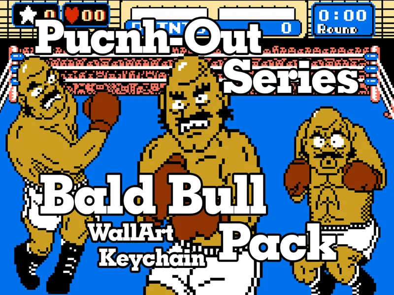 Punch-Out Series Bald Bull | WallArt&Keychain Pack