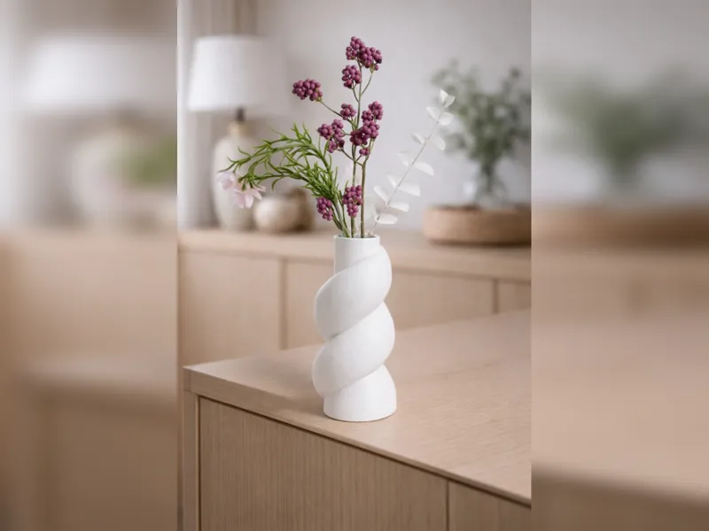 Moderne Twist-Vase mit spiralförmigem Design