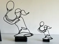 Sculpture line art joueuse de tennis — photo 2