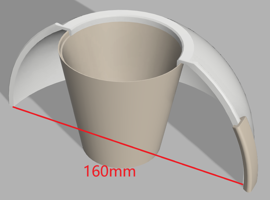 Miniatura 4 do modelo 3D 水苔球模具 鹿角蕨上板模具 省料版 多尺寸