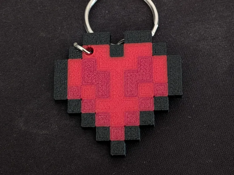 Minecraft heart hardcore keychain