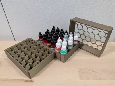 Parametric tray for hobby paints (Vallejo etc.)