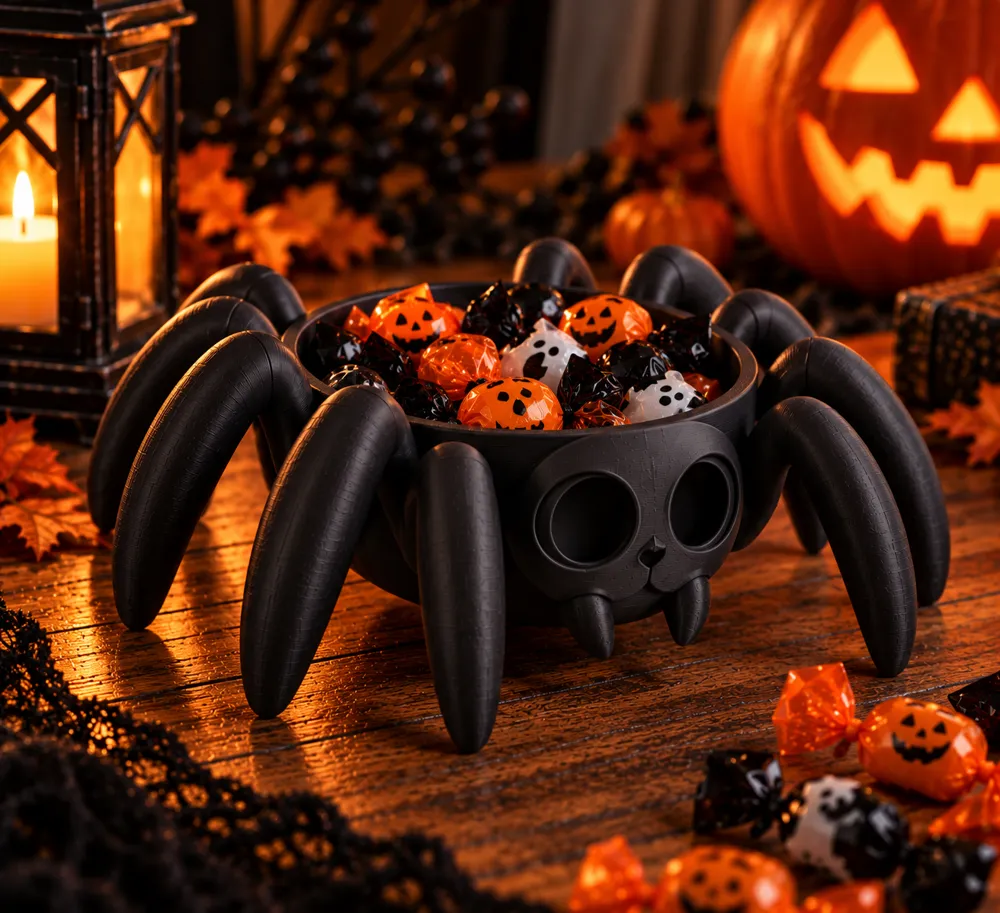 Gothic Candy Machine Spider Candy Bowl – Cute Creepy Halloween Decor - Free 3D Print Model ...