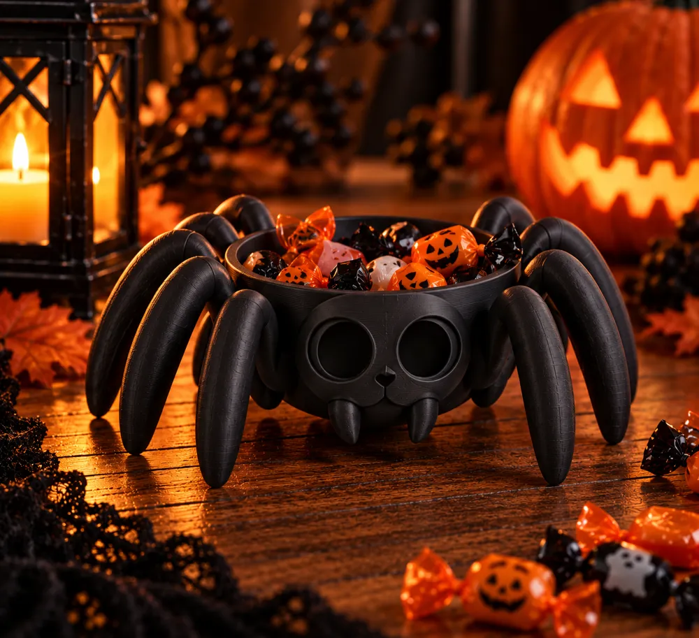 Gothic Candy Machine Spider Candy Bowl – Cute Creepy Halloween Decor - Free 3D Print Model ...