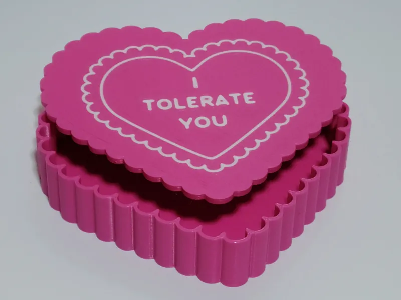 "I Tolerate You" Scalloped Heart Box