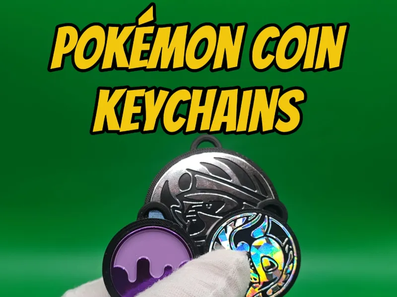 Pokemon TCG Coin Keychains - 3 Sizes