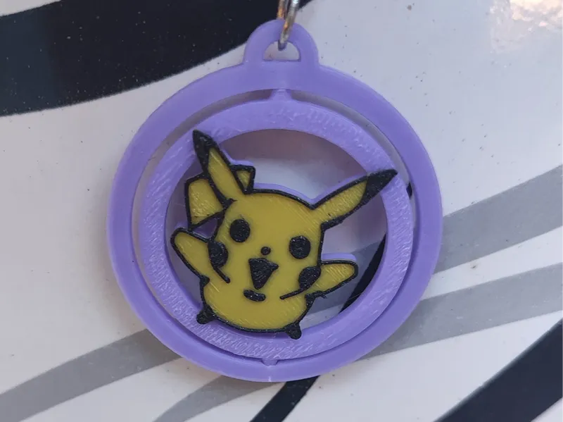 Pikachu rotatory keychain