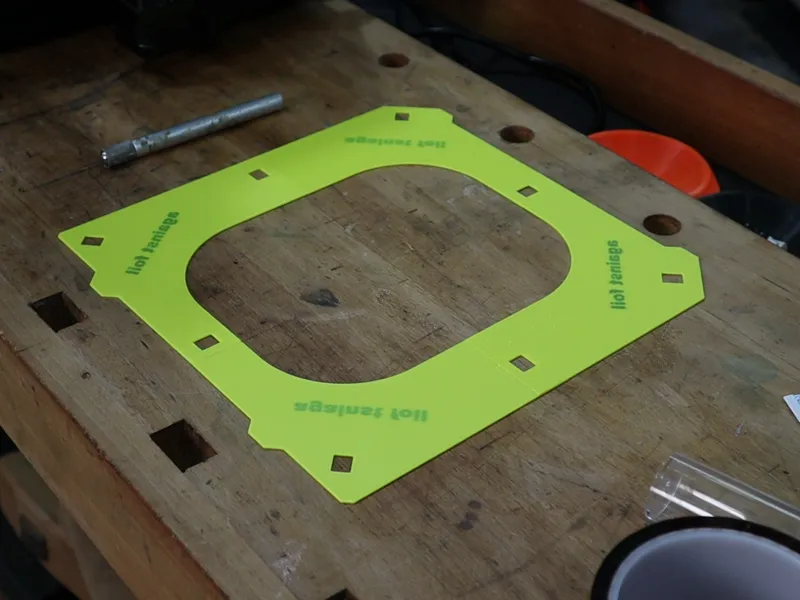Prusa MK4S bed foil tape template + standoffs