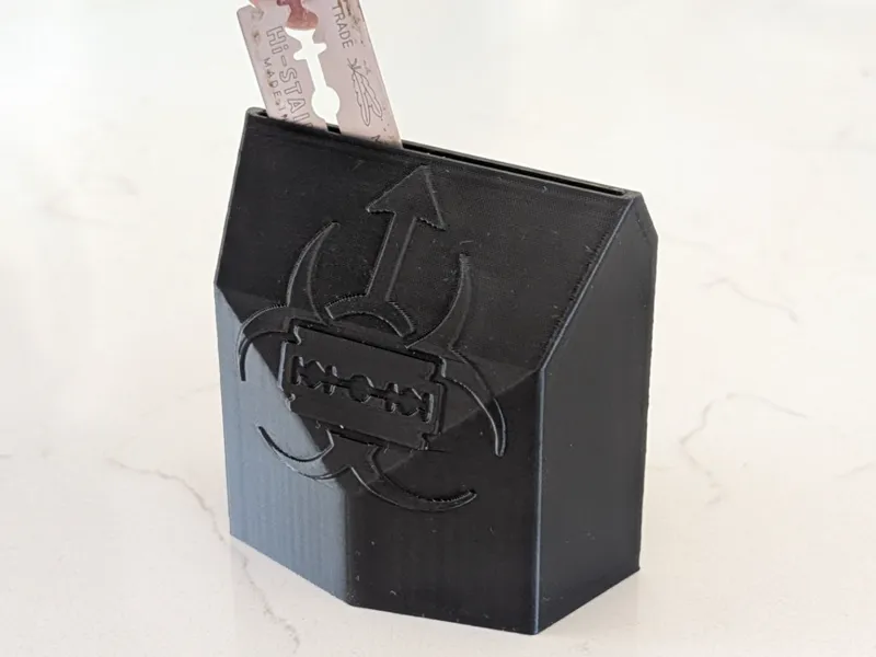 Compact Sharps Container for Razor Blade Disposal