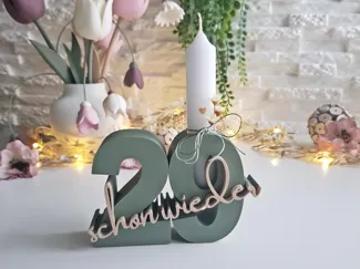 Geburtstag Geschenk Zahl - 29 Blume Kerze Ständer
