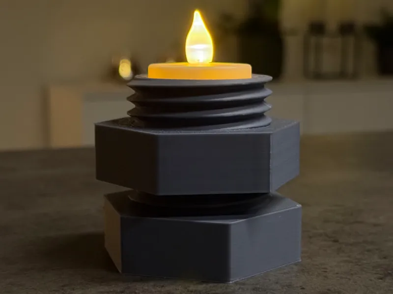 Tealight Bolt and nut (With working threads)