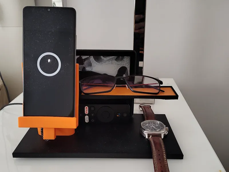Phone and Kindle nightside stand