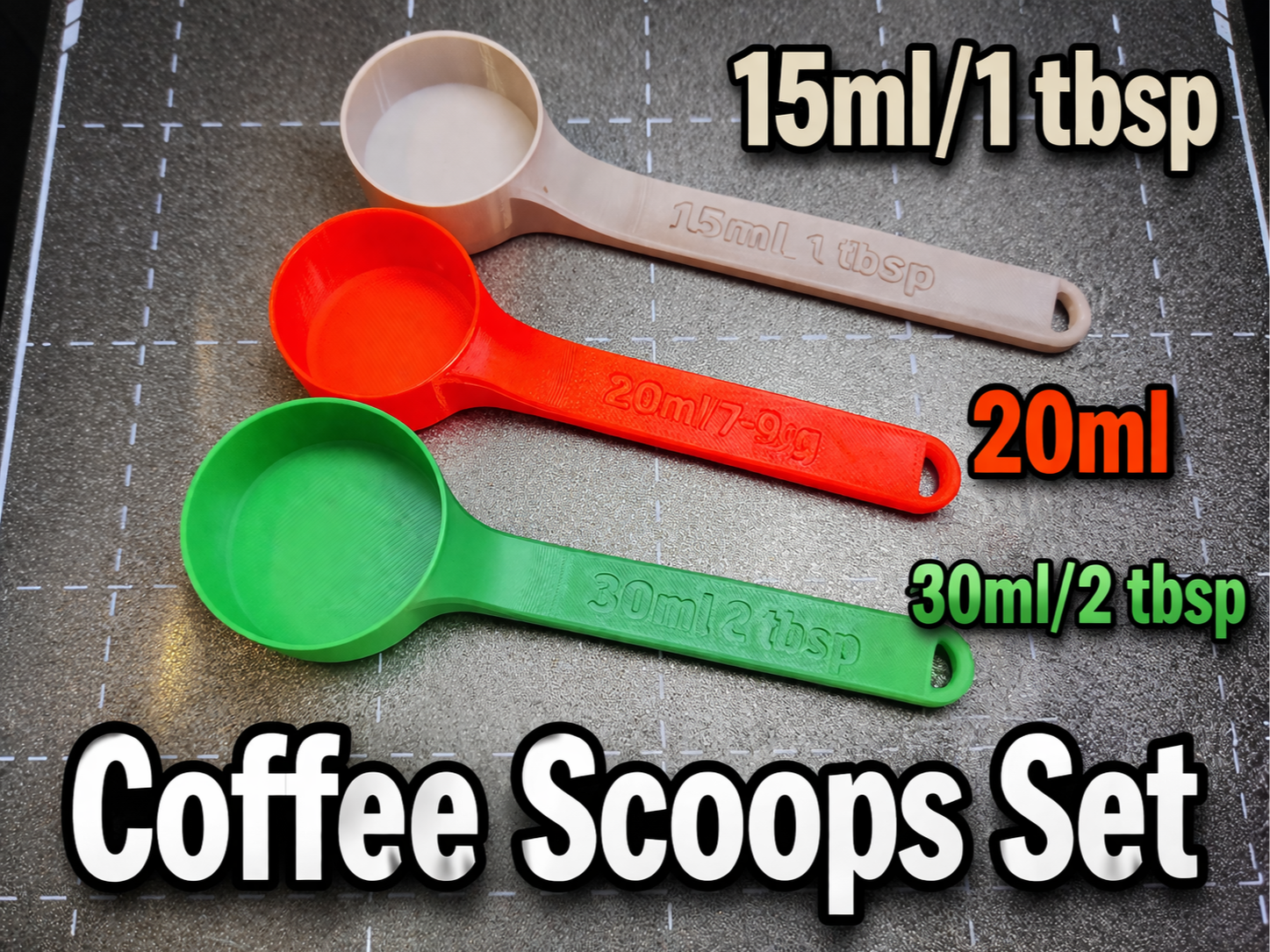 Coffee Scoops Set - 15ml, 20ml, 30ml