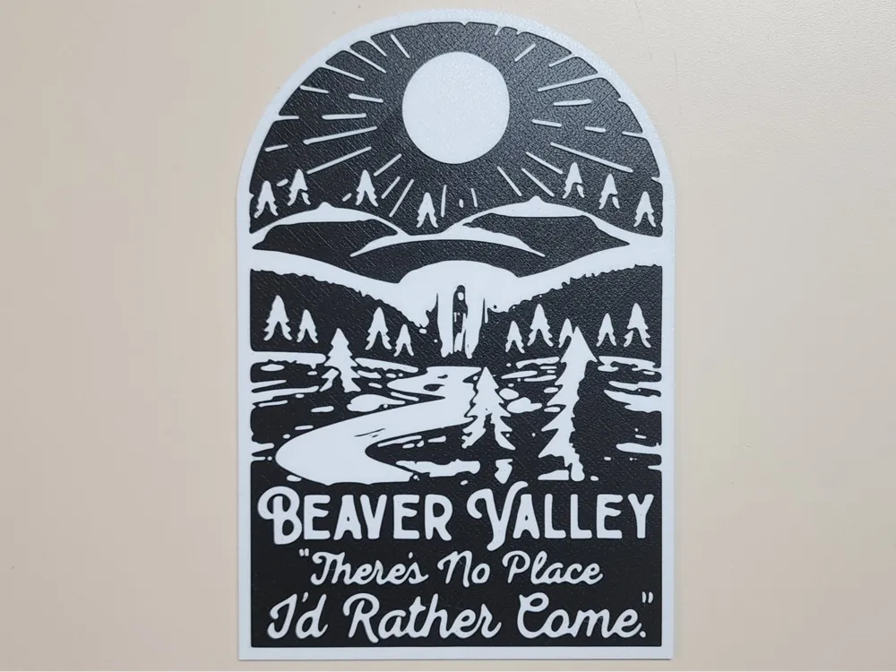 Beaver Valley Wall Sign by briankstan MakerWorld: Download Free 3D Models