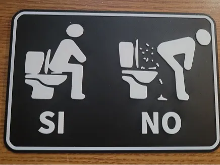 Bathroom Sign Si No Funny 
