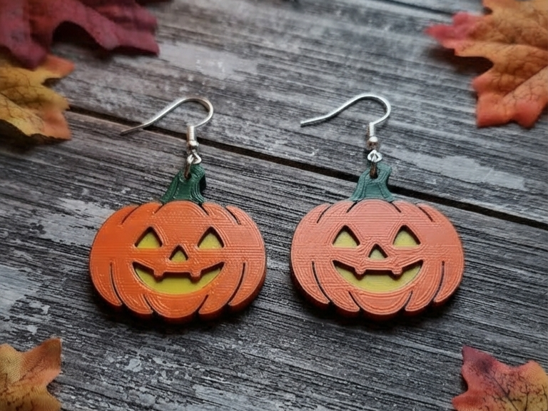 Glowing Jack-O'-Lantern Earrings - 1