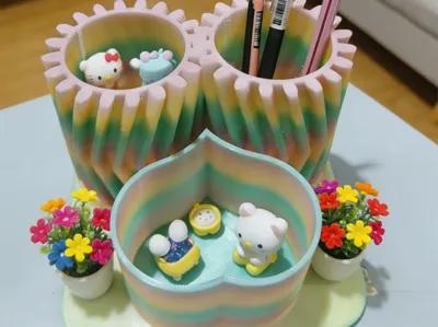 Gear Heart Pen Holder