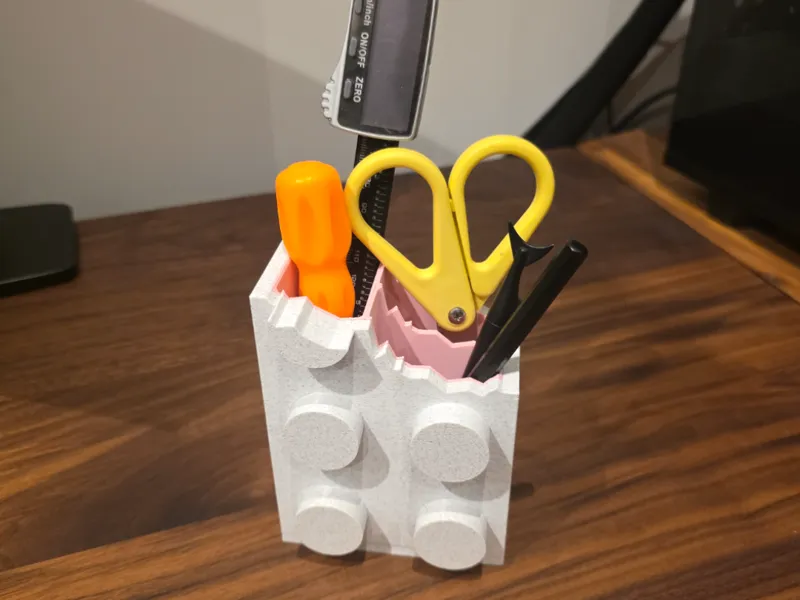 Broken Brick - Pen / Desk bin holder - multiparts