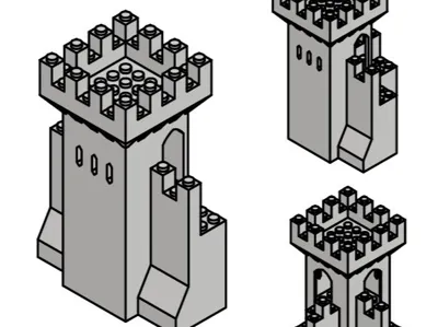 Modular Legos Fortress - Square Towers