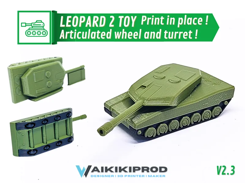 Leopard 2 Tank toy - print in place