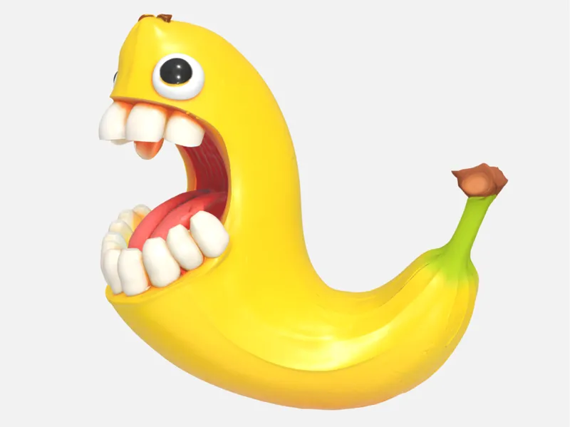 banana with teeth