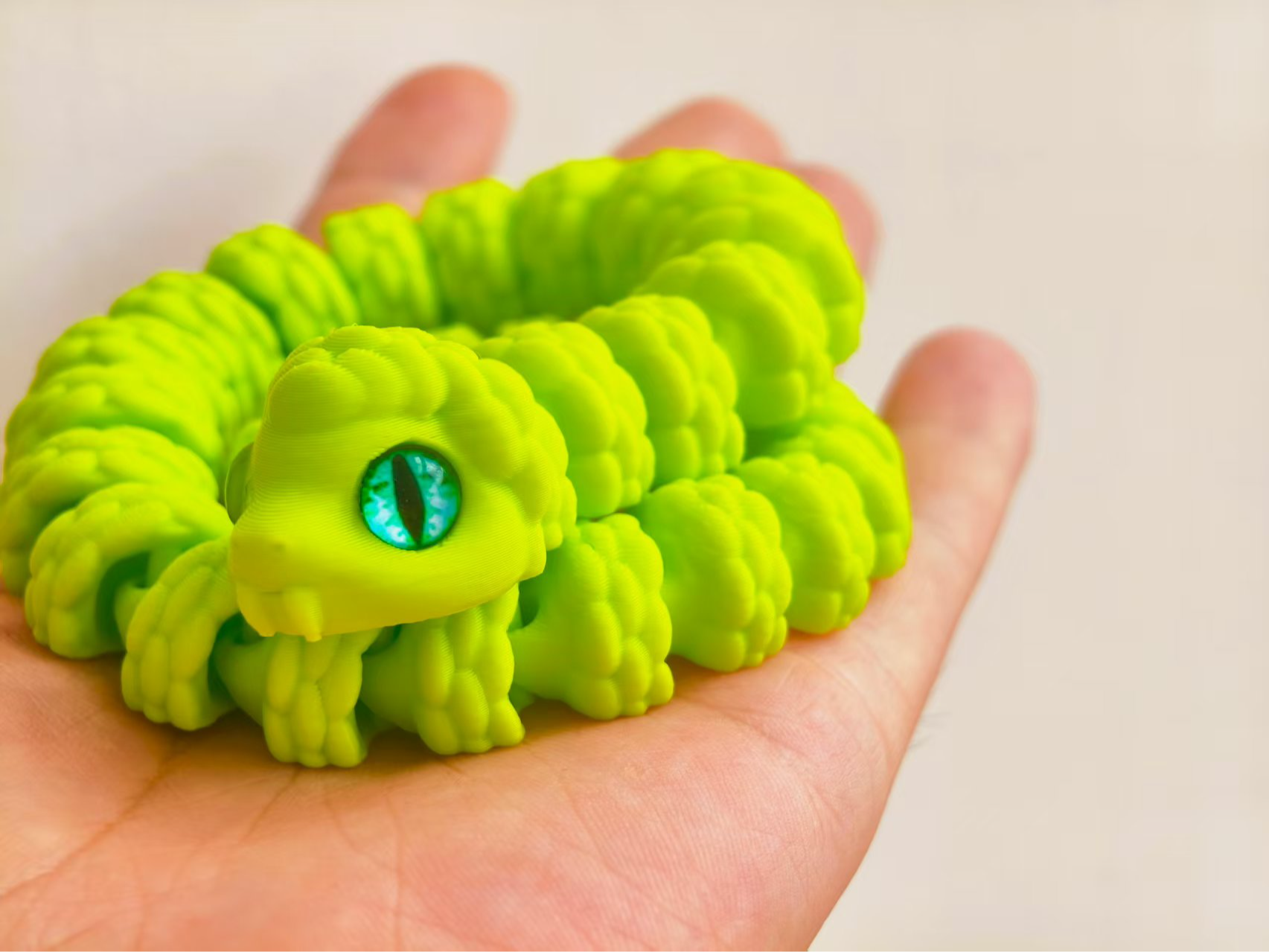 Miniatura 1 do modelo 3D 8MM贴片蛇宝宝，玩具，无需支撑MINI可打