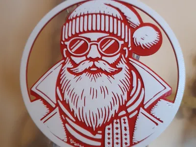 Santa Claus Papa Noel 2 colors Embossed Christmas