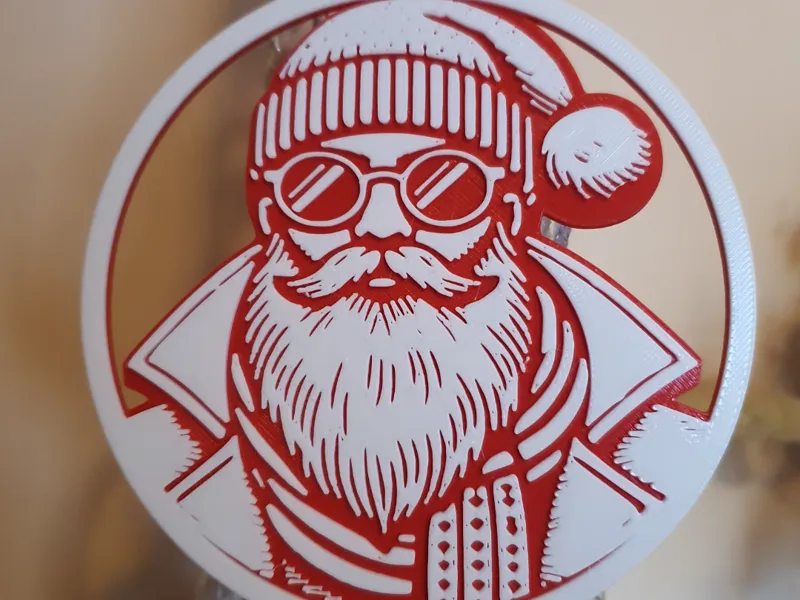 Santa Claus Papa Noel 2 colors Embossed Christmas